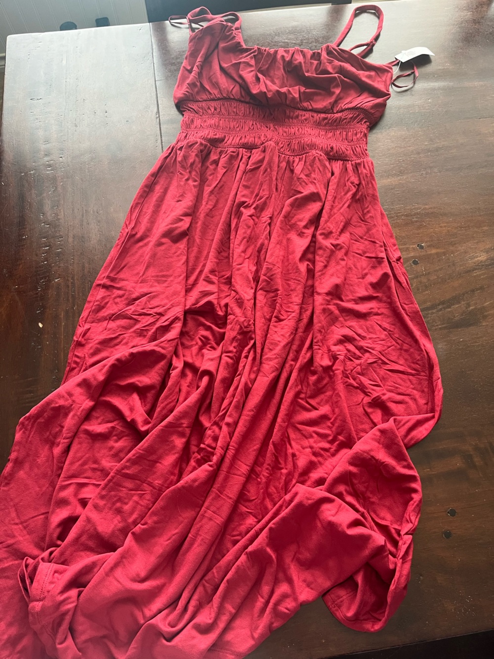 Old Navy Red Maxi Dress with Elastic Waist